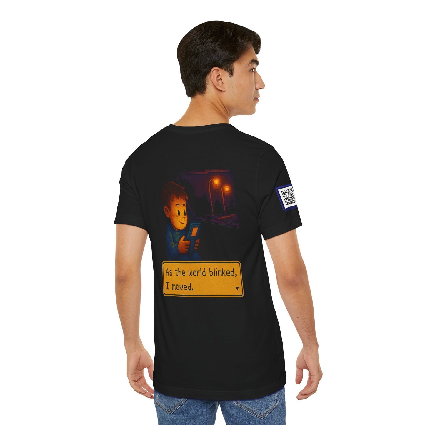 As the World Blinked – Nostalgic Pixel Art T-Shirt | Only in the Flicker Collection