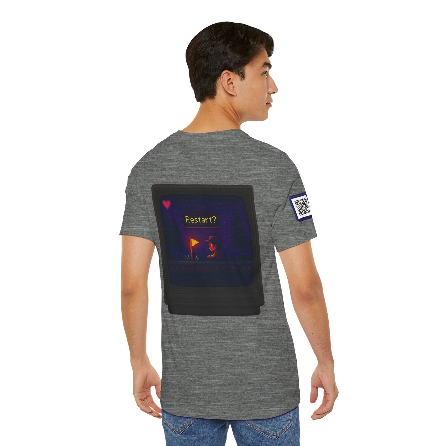 Restart – Side-Scroller Pixel Art Tee | Helix Trading Co.