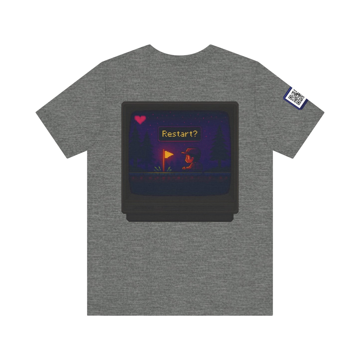 Restart – Side-Scroller Pixel Art Tee | Helix Trading Co.