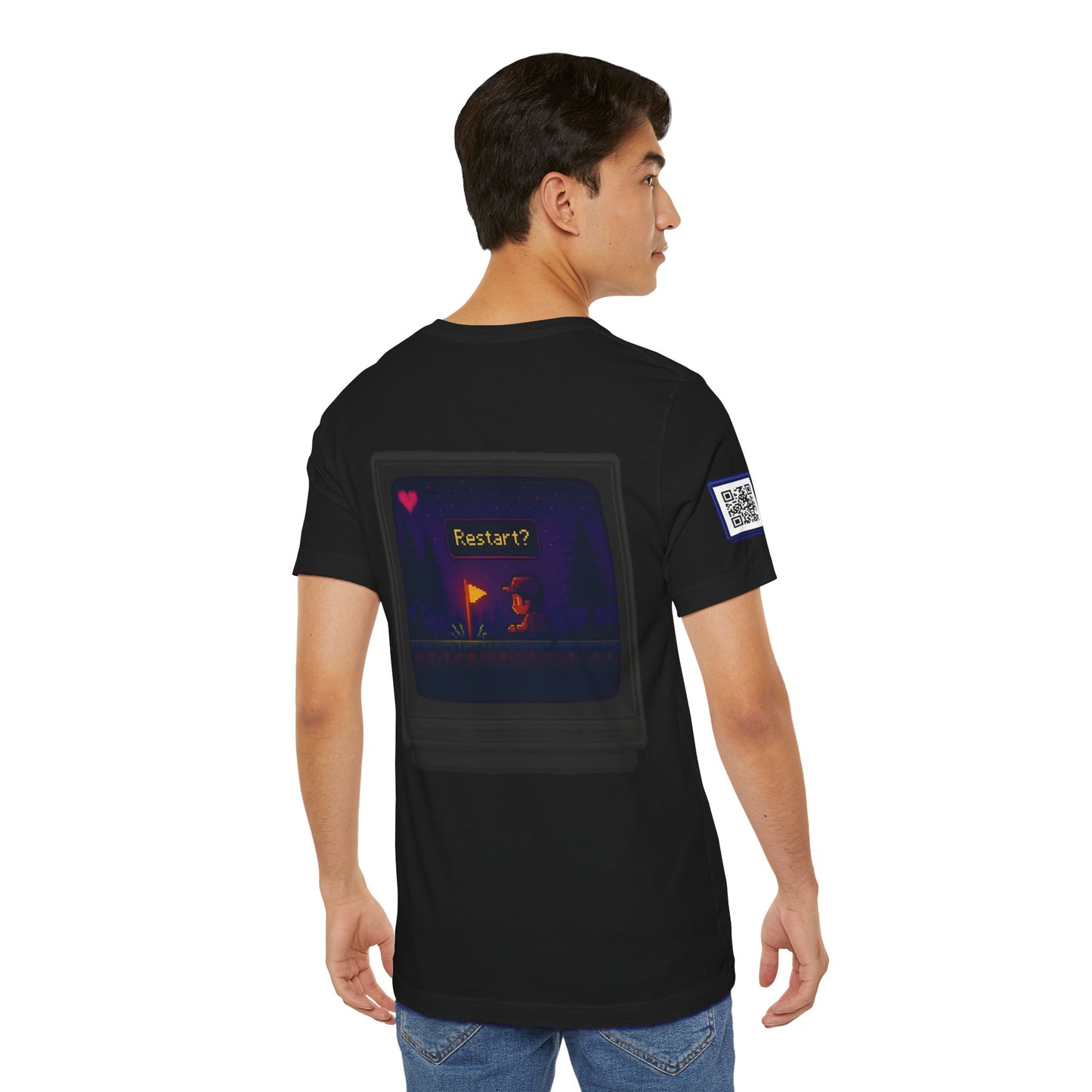 Restart – Side-Scroller Pixel Art Tee | Helix Trading Co.