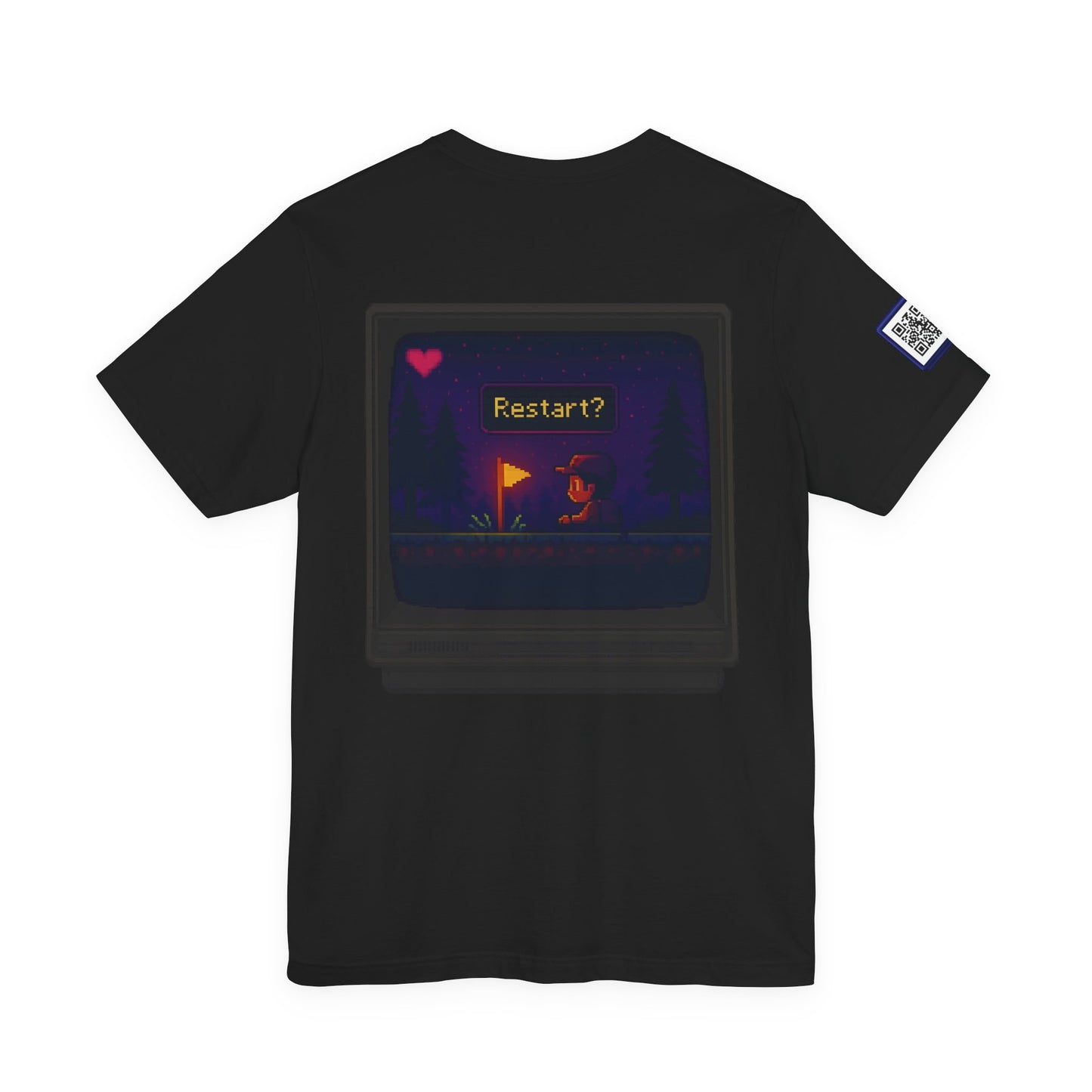 Restart – Side-Scroller Pixel Art Tee | Helix Trading Co.