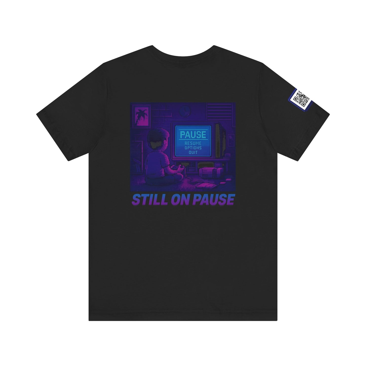 Still on Pause – Retro Pixel Art Mental Health T-Shirt