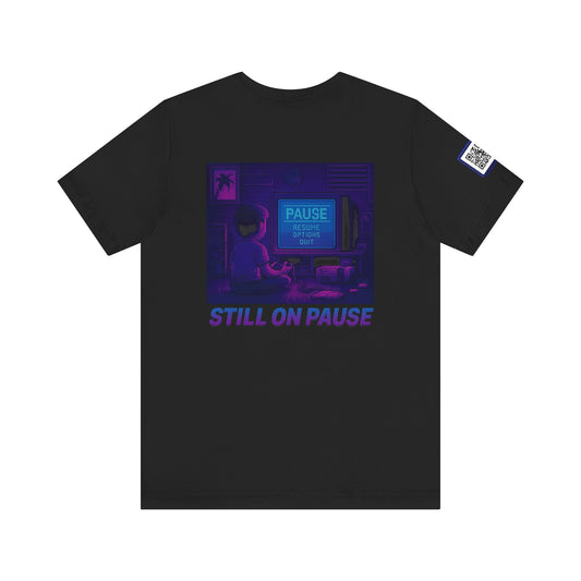 Still on Pause – Retro Pixel Art Mental Health T-Shirt
